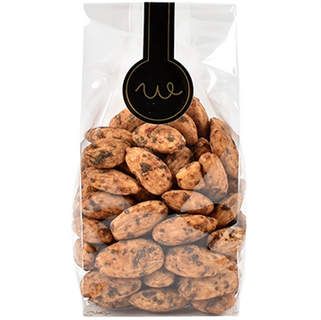 Mandler med italienske urter i pose med lang label